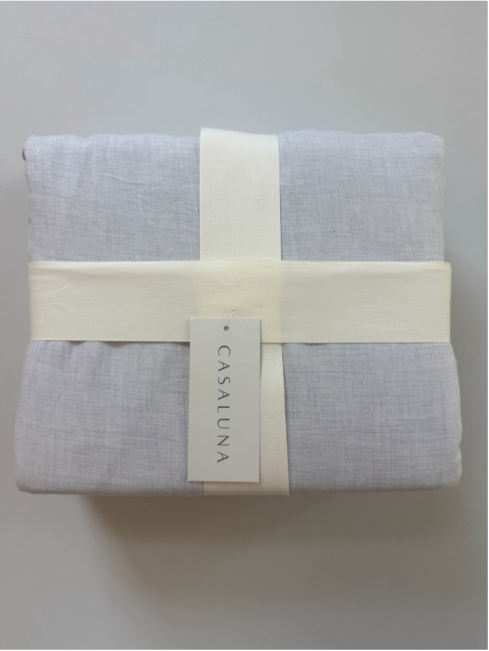 New with Damage-Casaluna Cashmere Blend Duvet Cover Set-King Light Grey